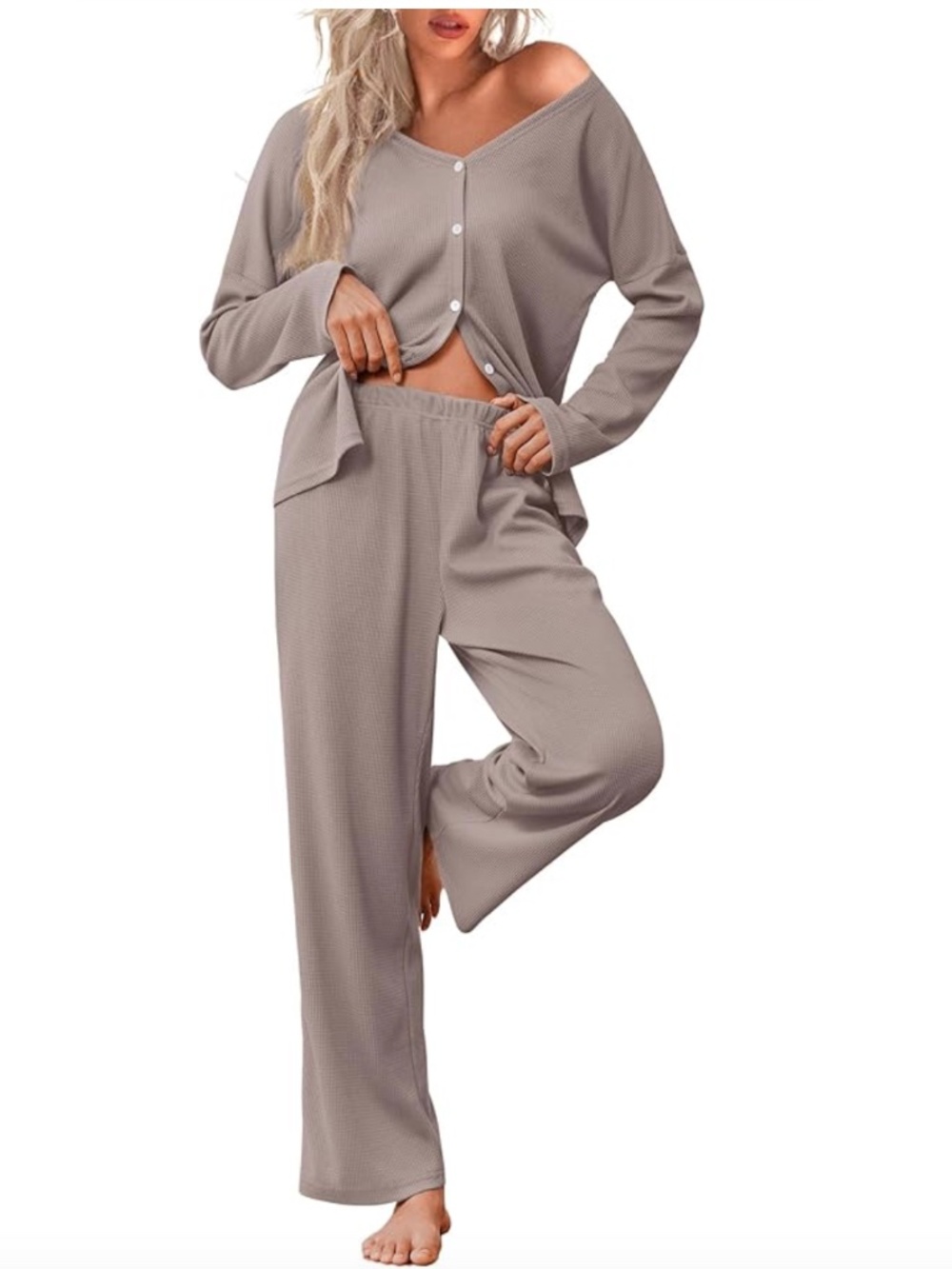 New with tags! Ekouaer Waffle Knit Pajama Set